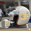 หมวกกันน็อคHonda H2C(2023) ลายSnoopyลายMinionsลายPual FrankลายTamiya ของแท้ฮอนด้า100% รุ่นย่อยSnoopyสีน้ำตาล